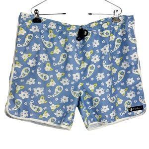 Rowdy Gentleman Classic Swim Trunks Paisley Size Large
